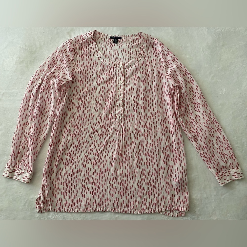 TOMMY‎ Hilfiger Blouse With Adjustable Sleeves Size XL